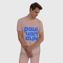Пижама хлопковая мужская Paul van Dyk: Filled, цвет: пыльно-розовый — фото 2