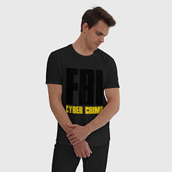 Пижама хлопковая мужская FBI: Cyber Crime цвета черный — фото 2