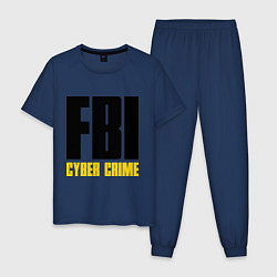 Пижама хлопковая мужская FBI: Cyber Crime, цвет: тёмно-синий