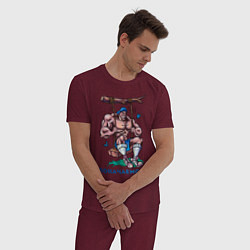 Пижама хлопковая мужская Покачаемся?, цвет: меланж-бордовый — фото 2