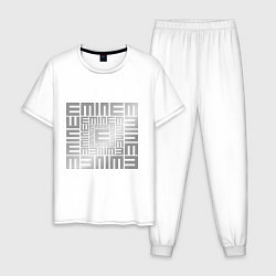 Пижама хлопковая мужская Emineminem silver, цвет: белый