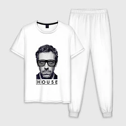 Пижама хлопковая мужская MD House Style, цвет: белый