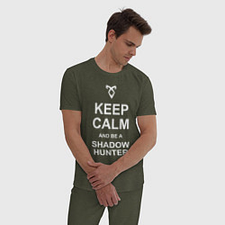Пижама хлопковая мужская Be a Shadowhunter, цвет: меланж-хаки — фото 2
