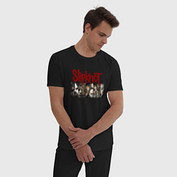 Пижама хлопковая мужская Slipknot Faces, цвет: черный — фото 2