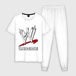 Пижама хлопковая мужская WWE universe, цвет: белый