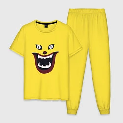 Пижама хлопковая мужская Безумная лица, цвет: желтый