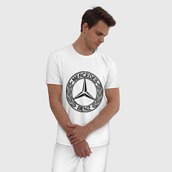 Пижама хлопковая мужская Mercedes-Benz, цвет: белый — фото 2