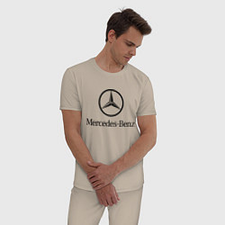 Пижама хлопковая мужская Logo Mercedes-Benz, цвет: миндальный — фото 2