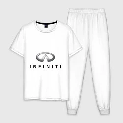Пижама хлопковая мужская Logo Infiniti, цвет: белый