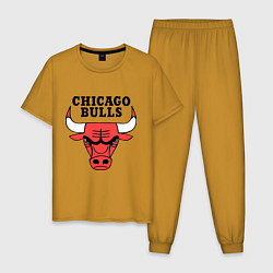 Пижама хлопковая мужская Chicago Bulls, цвет: горчичный