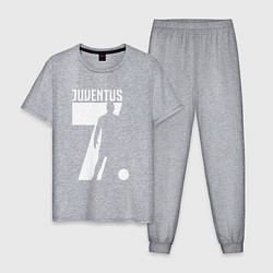 Пижама хлопковая мужская Juventus: Ronaldo 7, цвет: меланж