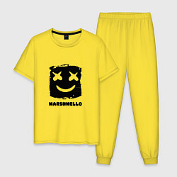 Пижама хлопковая мужская Marshmello: Cube, цвет: желтый