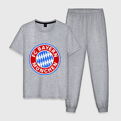 Пижама хлопковая мужская Bayern Munchen FC, цвет: меланж