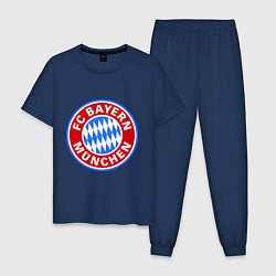 Пижама хлопковая мужская Bayern Munchen FC цвета тёмно-синий — фото 1