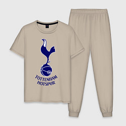 Пижама хлопковая мужская Tottenham FC, цвет: миндальный
