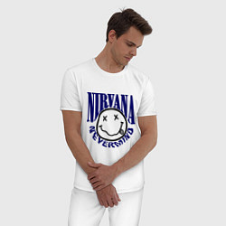 Пижама хлопковая мужская Nevermind Nirvana, цвет: белый — фото 2
