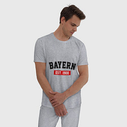 Пижама хлопковая мужская FC Bayern Est. 1900, цвет: меланж — фото 2