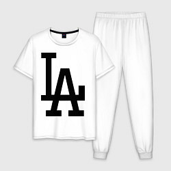 Пижама хлопковая мужская LA: Los Angeles, цвет: белый