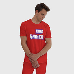 Пижама хлопковая мужская Twitch Gamer, цвет: красный — фото 2