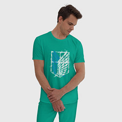 Пижама хлопковая мужская Разведкорпус, цвет: зеленый — фото 2