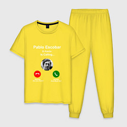 Пижама хлопковая мужская Escobar is calling, цвет: желтый