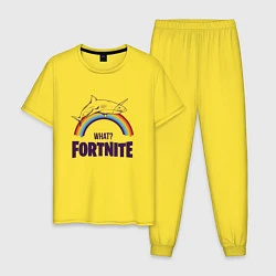 Пижама хлопковая мужская What Fortnite?, цвет: желтый