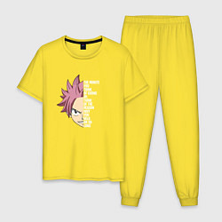 Пижама хлопковая мужская Natsu Quote, цвет: желтый