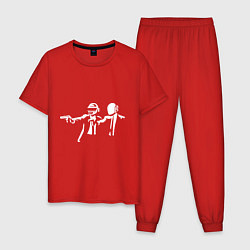 Пижама хлопковая мужская Daft Punk, цвет: красный