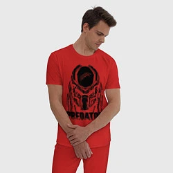 Пижама хлопковая мужская Predator Mask, цвет: красный — фото 2