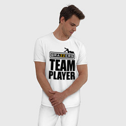 Пижама хлопковая мужская Brazzers Team Player, цвет: белый — фото 2