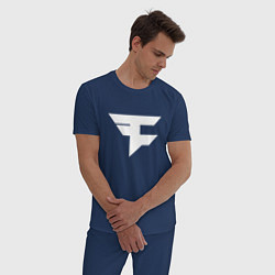 Пижама хлопковая мужская FAZE Symbol, цвет: тёмно-синий — фото 2