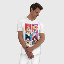 Пижама хлопковая мужская Fairy Tail Team, цвет: белый — фото 2