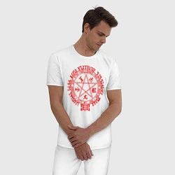 Пижама хлопковая мужская Alucard Pentagram, цвет: белый — фото 2