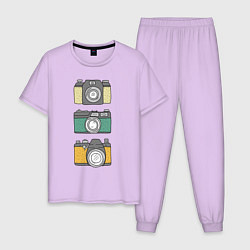 Пижама хлопковая мужская Реальный фотограф цвета лаванда — фото 1