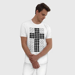 Пижама хлопковая мужская Swag- крест, цвет: белый — фото 2