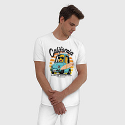 Пижама хлопковая мужская Калифорния, цвет: белый — фото 2