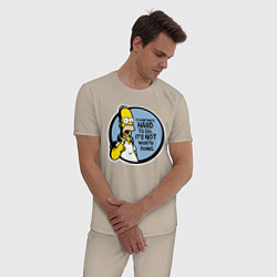 Пижама хлопковая мужская Гомер Симпсон, цвет: миндальный — фото 2