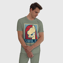 Пижама хлопковая мужская MLP: Smile, цвет: авокадо — фото 2
