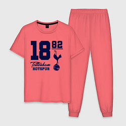 Пижама хлопковая мужская FC Tottenham 1882, цвет: коралловый