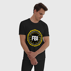 Пижама хлопковая мужская FBI Departament, цвет: черный — фото 2
