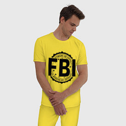 Пижама хлопковая мужская FBI Agency, цвет: желтый — фото 2