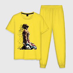 Пижама хлопковая мужская Крид, цвет: желтый