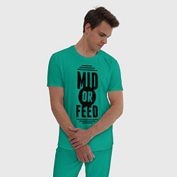 Пижама хлопковая мужская Mid or feed, цвет: зеленый — фото 2