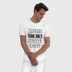 Пижама хлопковая мужская Tank only, цвет: белый — фото 2