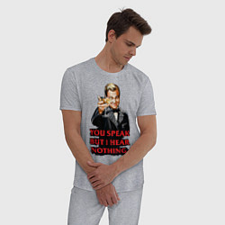 Пижама хлопковая мужская Gatsby: You Speak, цвет: меланж — фото 2