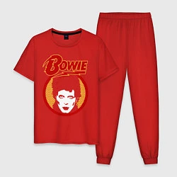 Пижама хлопковая мужская Дэвид Боуи, цвет: красный