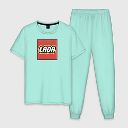 Пижама хлопковая мужская LADA LEGO цвета мятный — фото 1