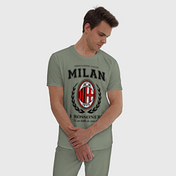 Пижама хлопковая мужская Milan: I Rossoneri, цвет: авокадо — фото 2