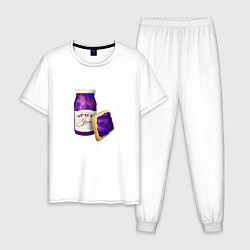Пижама хлопковая мужская Space Jam, цвет: белый