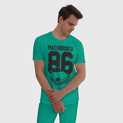 Пижама хлопковая мужская Toyota AE86 Hachiroku, цвет: зеленый — фото 2